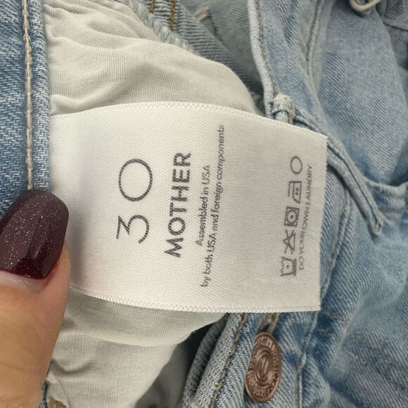 Mother The Hustler Roller Flood in Cheri Cheri Size 30 High Rise Wide Leg Light - Picture 5 of 15